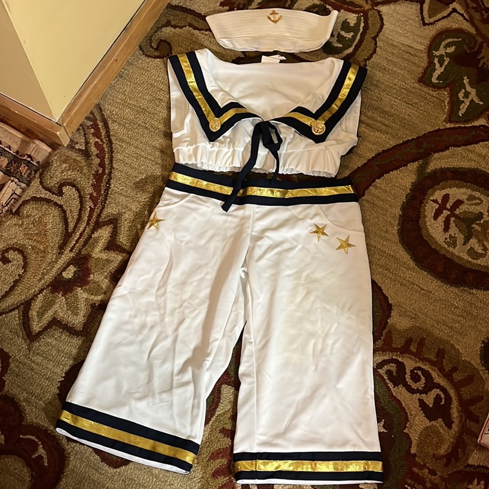 Vtg Sexy Sexy Navy Boat Captain DressUp sz Medium/Large WOW MATEY! by Delicious - Picture 5 of 16